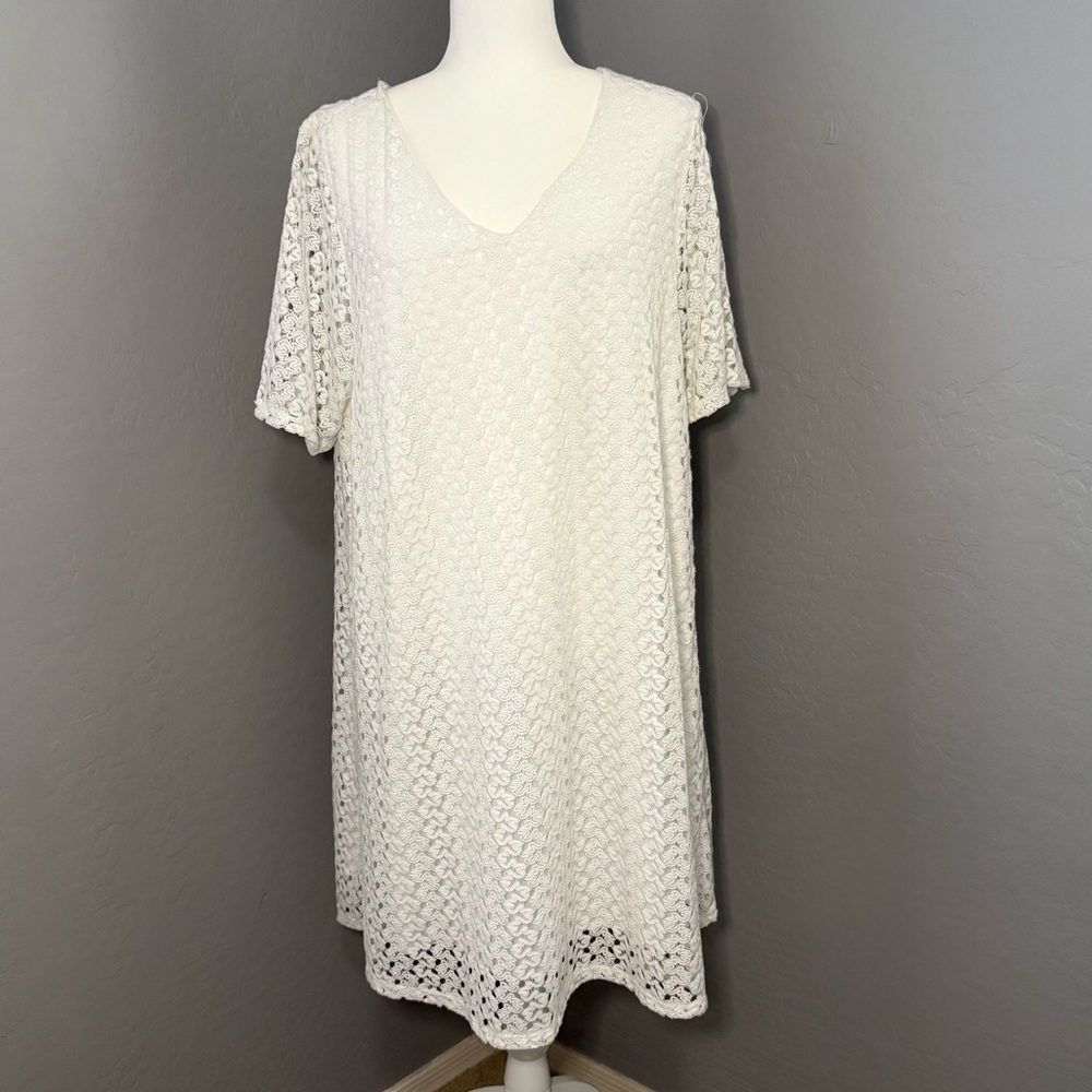 Naif White Crochet‎ White Dress 2X